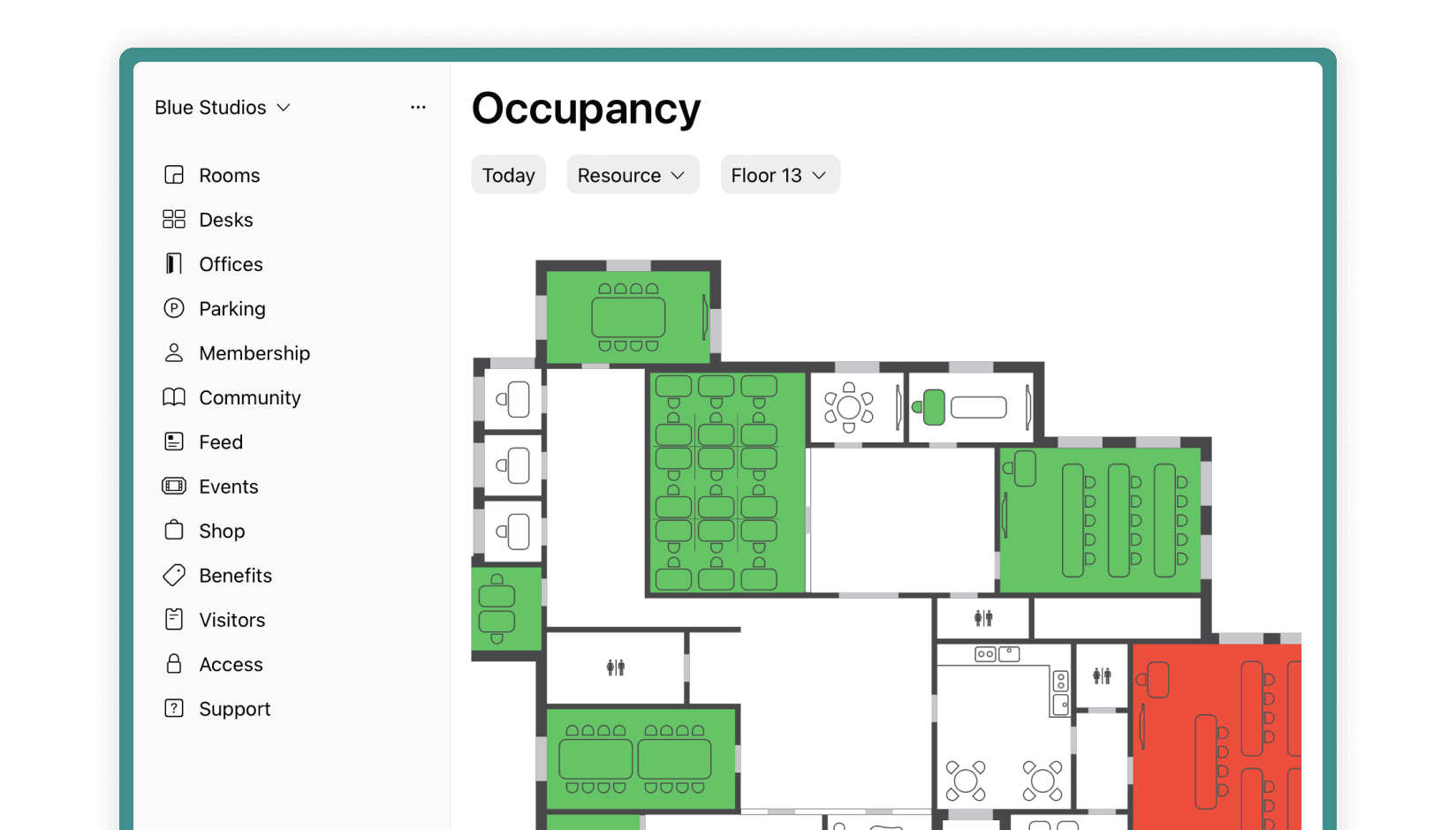 real-time information about occupied and unoccupied spaces