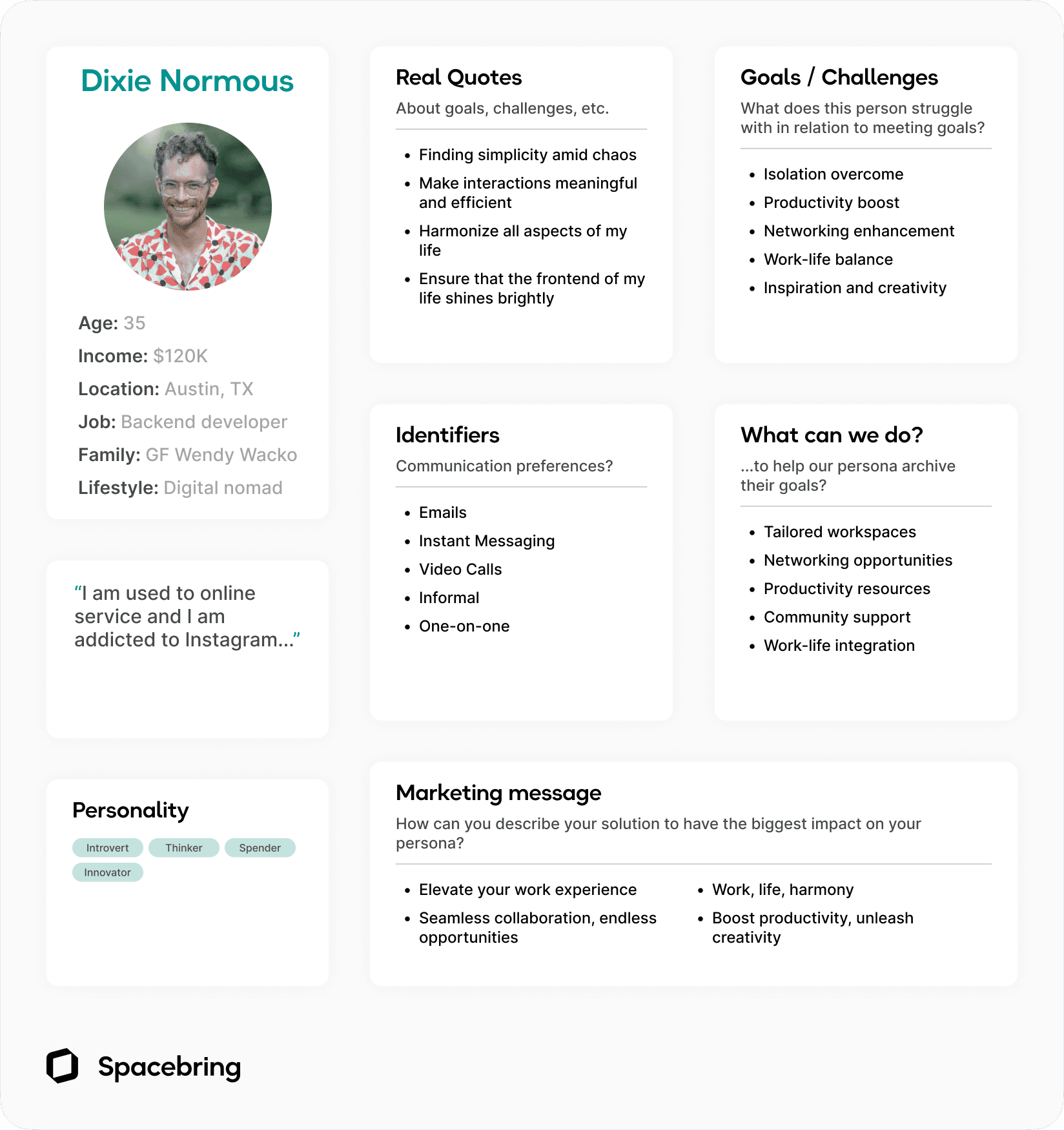 Customer persona template