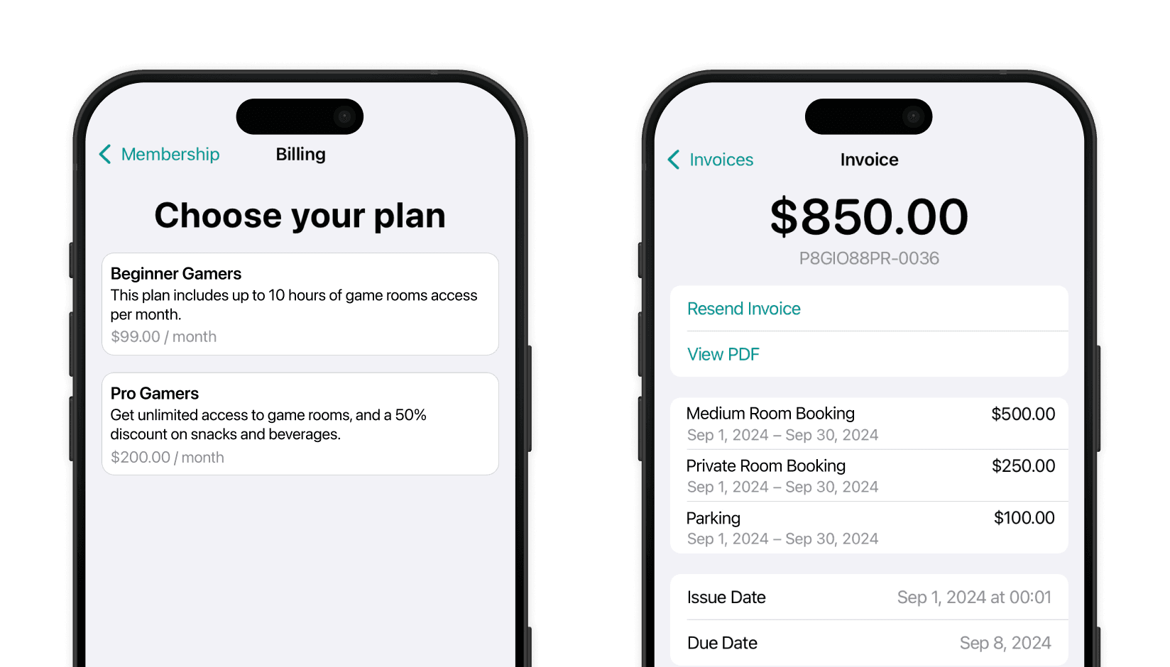 Gaming room subscription management by Spacebring