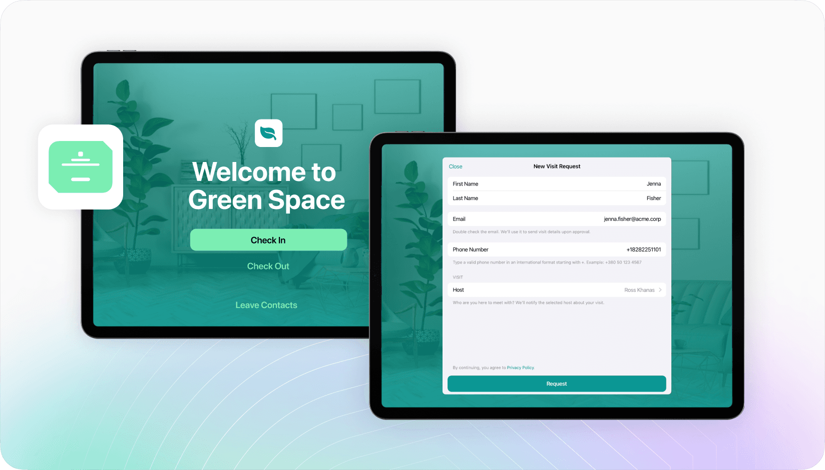 Reception app developed by Spacebring