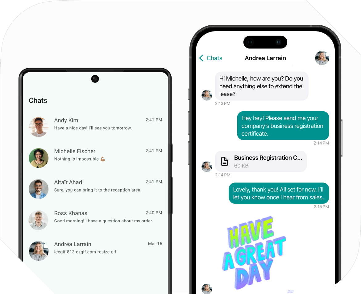 Chats on Spacebring coworking space management software