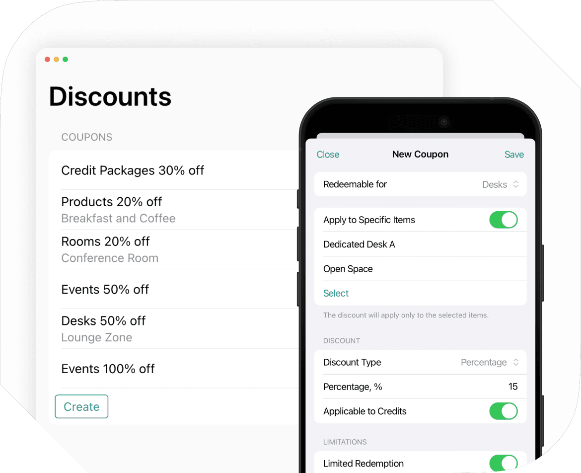 Create Discounts at Spacebring Coworking Space Management Platform