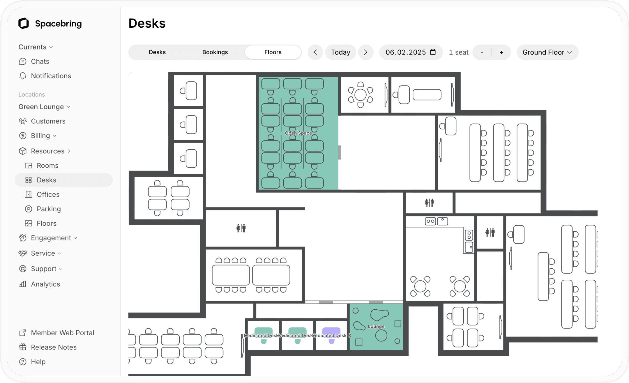 Desk booking with floor plans