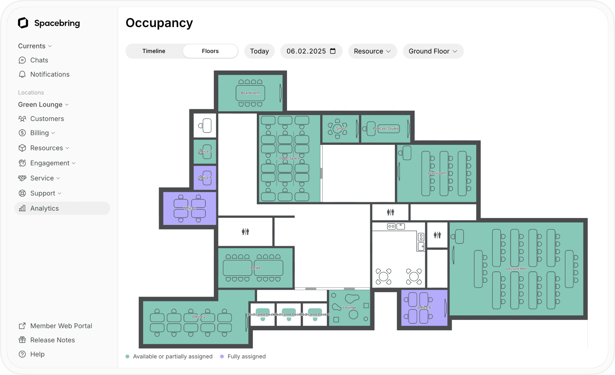 Occupancy tracking with Spacebring floor plans