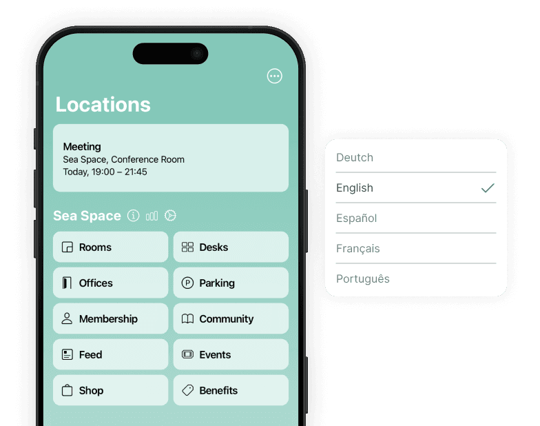 Navigation Spacebring coworking space management platform