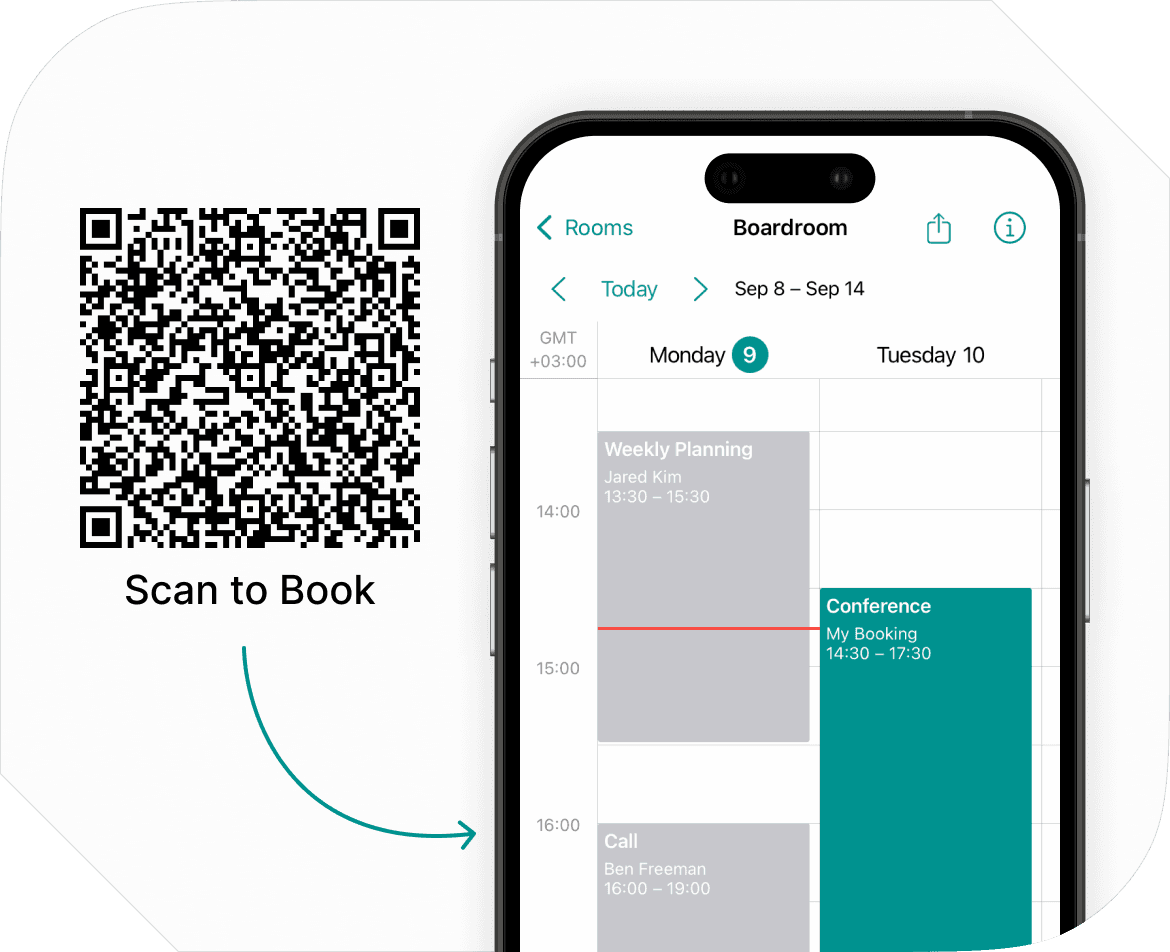 Spacebring meeting room display for seamless booking exparience