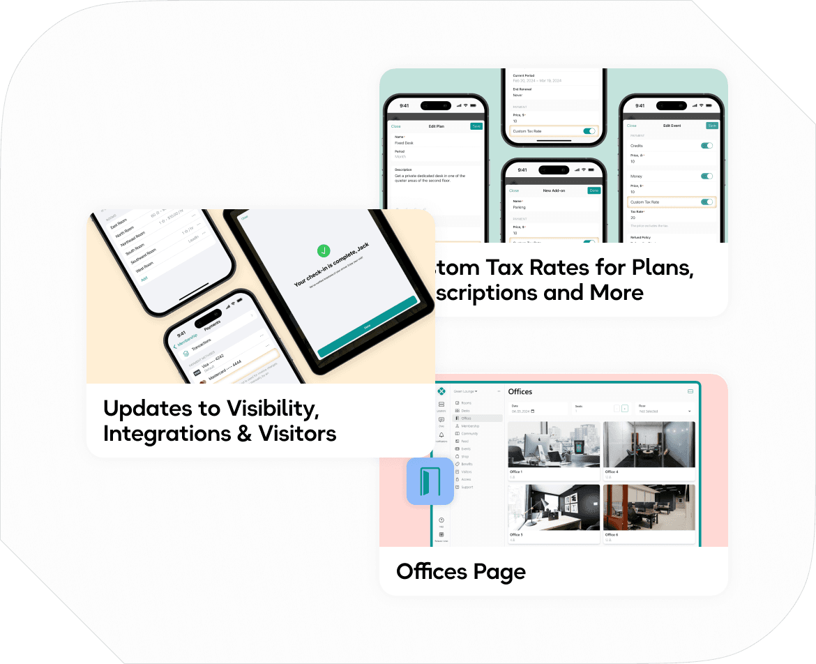 Regular coworking space management app updates, new features, and improvements
