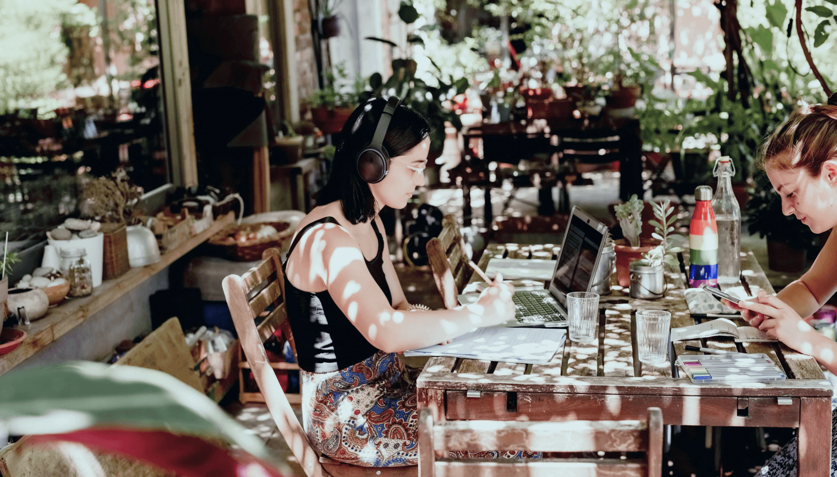 man shooting a selfie at a coworking space