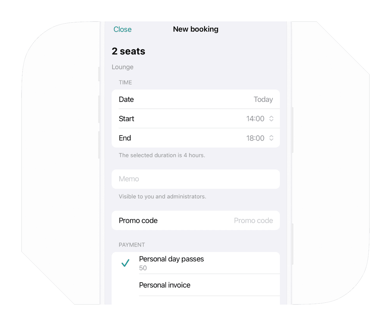 Day passes on Spacebring coworking space management software