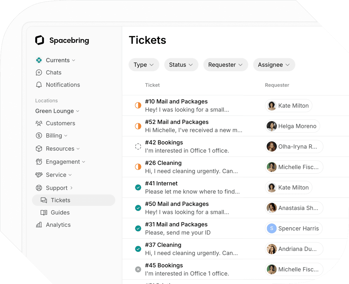 Issue reporting & tracking on Spacebring