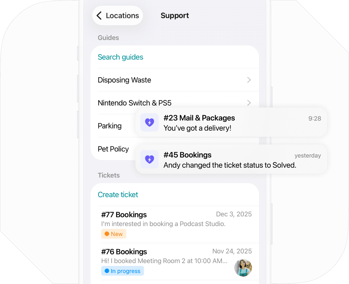 Mailroom management on Spacebring coworking space management software
