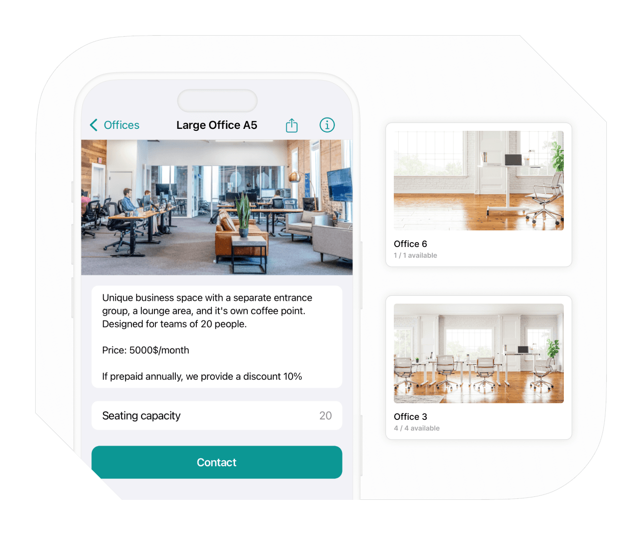 Hybrid office solution on Spacebring coworking space management software