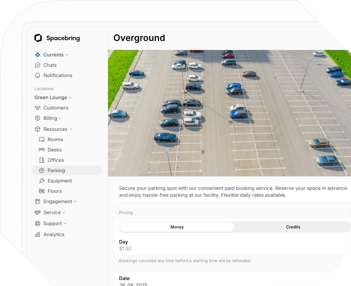 Parking Management for Shared Coworking Spaces with Spacebring