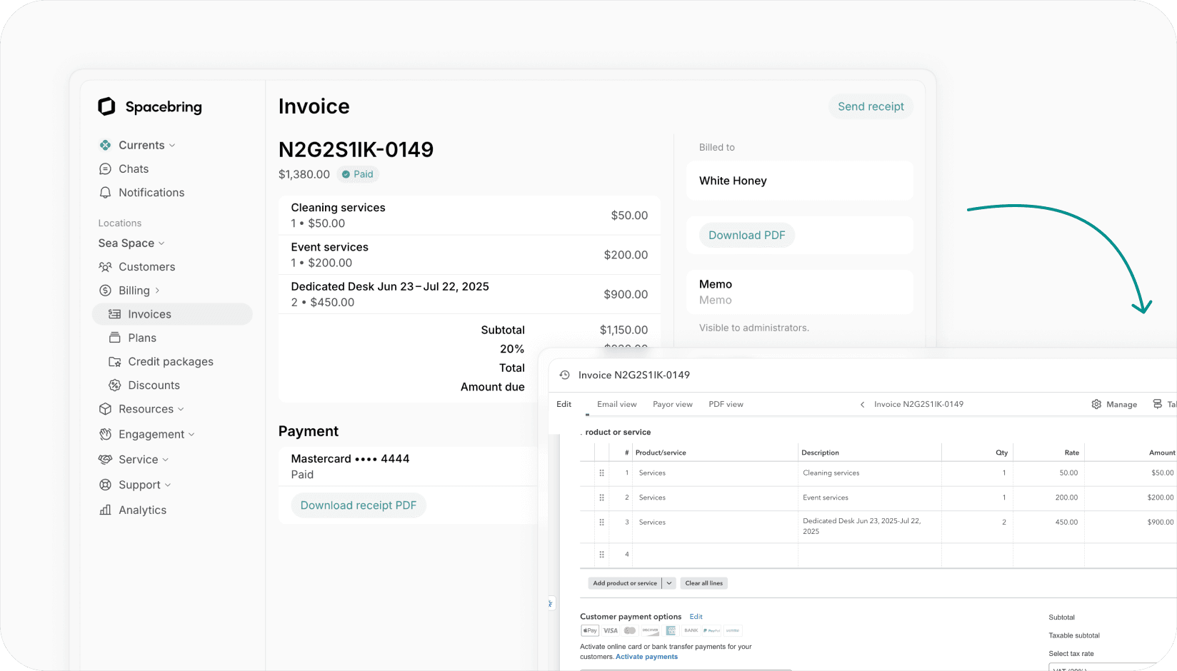 Spacebring - Quickbooks Online integration