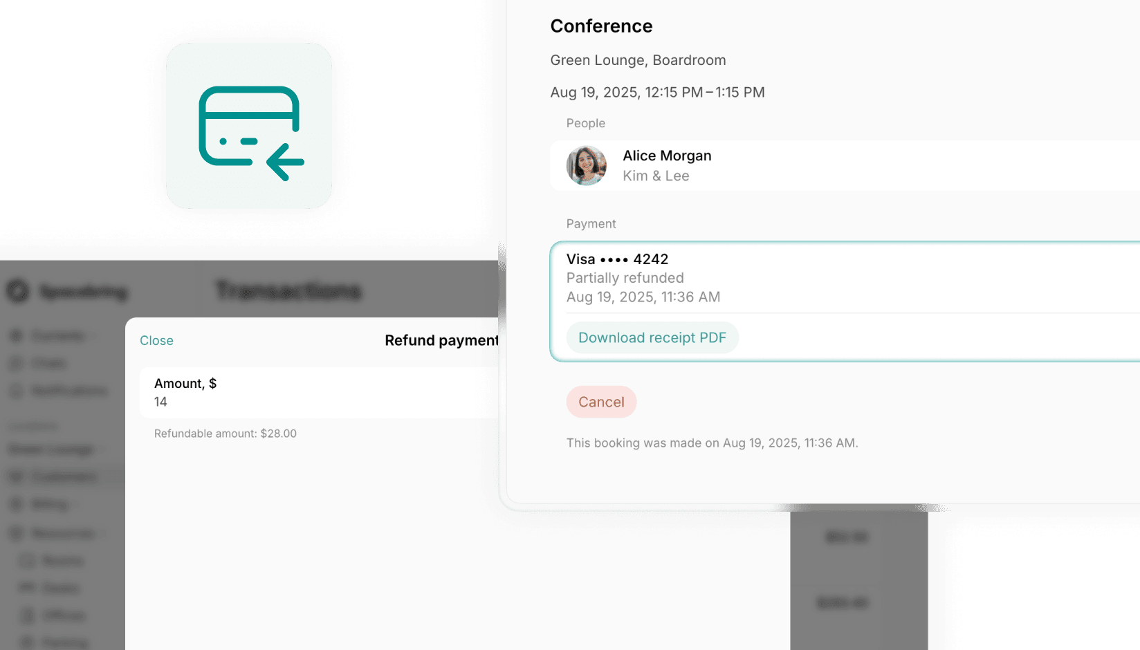 Partial refunds and updated receipts