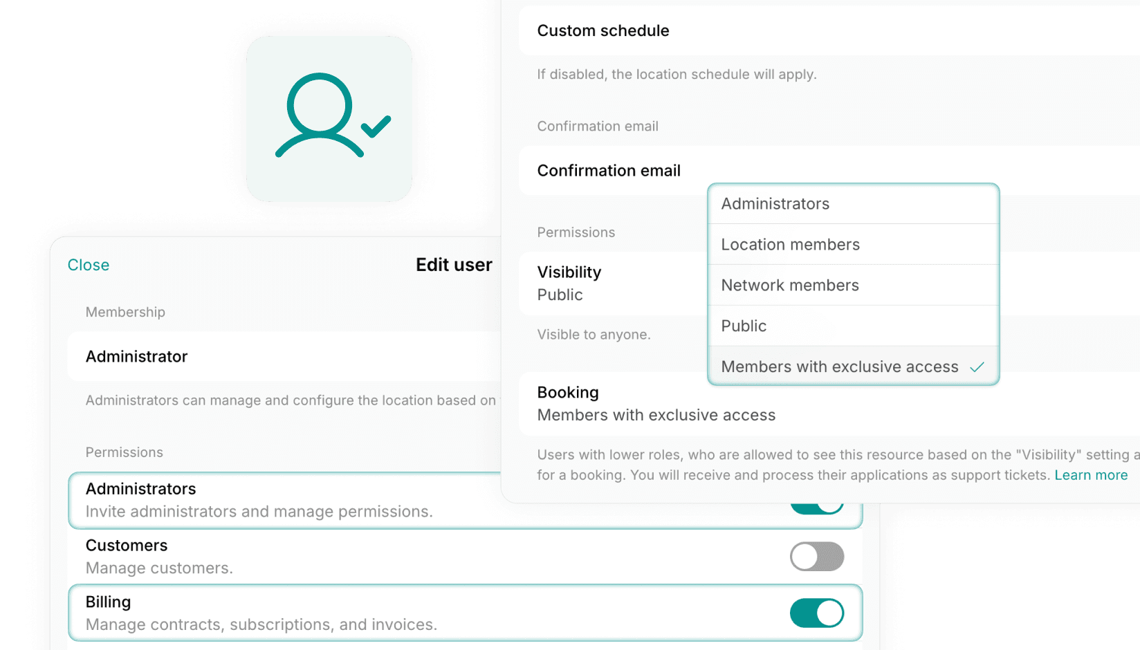 Exclusive resource access and new administrator permissions