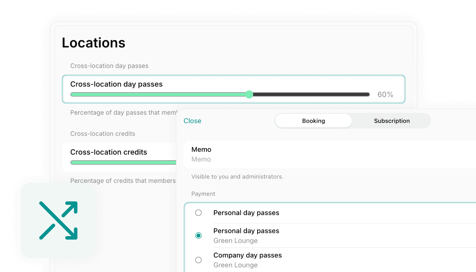 Cross-location day passes on Spacebring coworking space management software