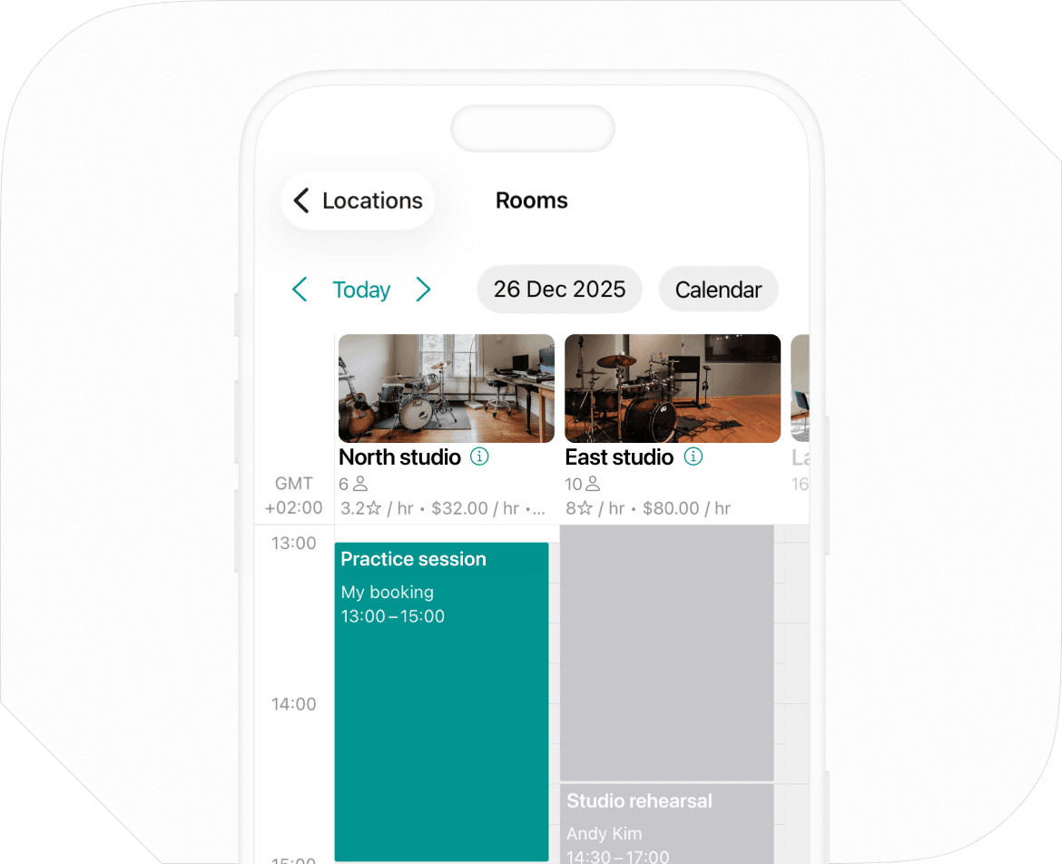 Booking software for music recording and podcast studios | Spacebring