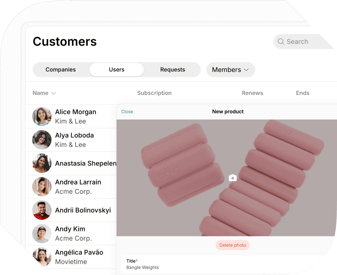 In-app yoga shop in Spacebring yoga management software